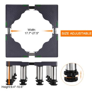 PATIKIL Mini Fridge Stand, 12 Strong Feet Laundry Stand Base Multi-Functional Adjustable Base Tray Anti-Vibration for Refrigerator Washing Machine Dryer AC, 9.4"-10.6" Height