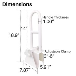 Bathtub Safety Rail Adjustable Shower Grab Bar - White Medical Bathtub Handle Grab Bars for Bathroom, Safety Handle Rail Heavy Duty for Seniors and Elderly