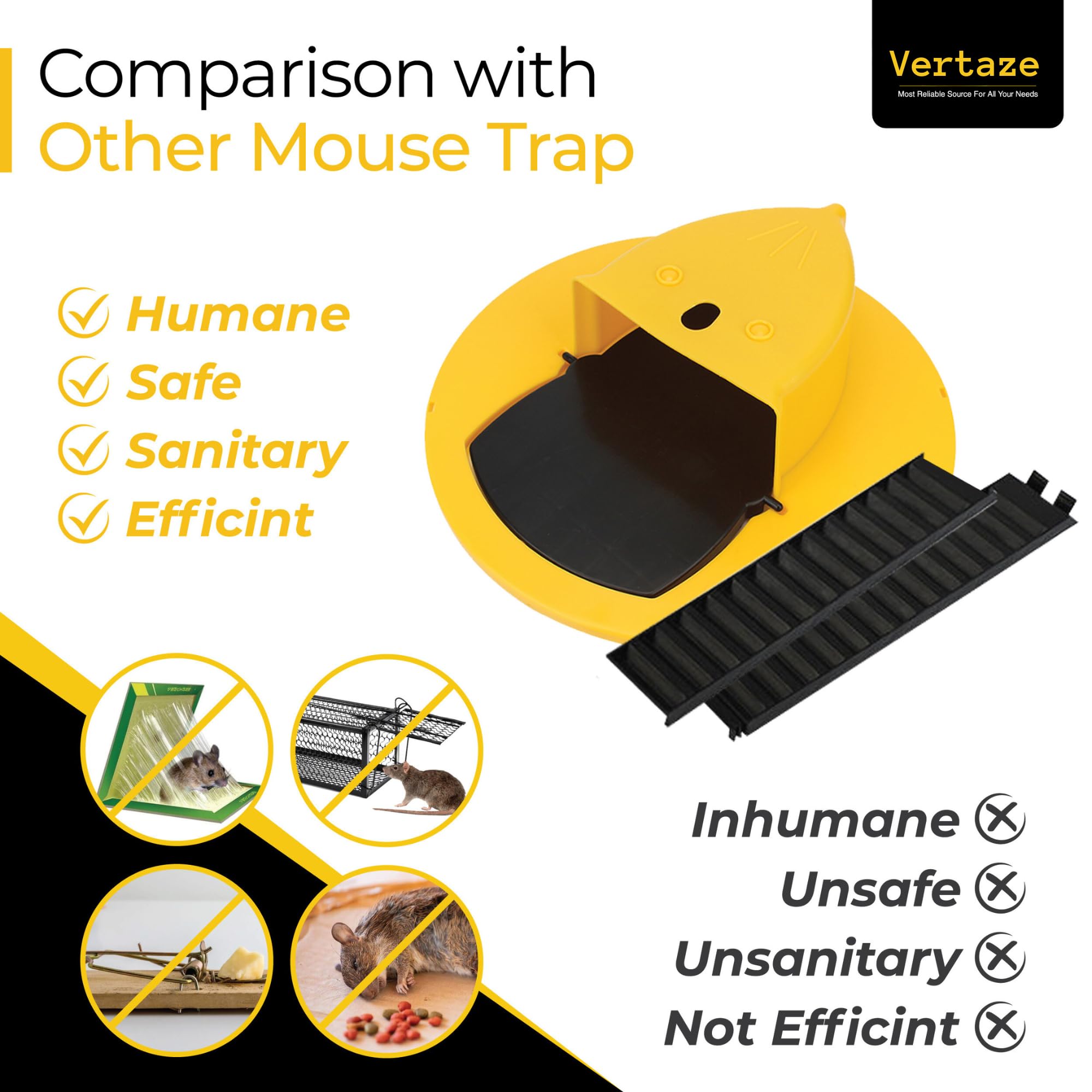 Mouse Trap Bucket Flip Lid, Bucket lid Mouse Rat Traps, Humane Mouse Trap Indoor Outdoor, Multi Catch and Auto Reset, 5 Gallon Bucket, Mouse Rats Trap Bucket Lid Slide in Bucket, with Gloves