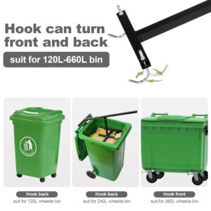 ikare Manual Trash Compactor, Waste Recycling Hand Tool for Outdoor, Touchless Trash Bin Compactor for 120-660L Wheelie Bins, Iron Compacting Trash Can