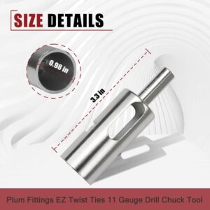 EZ Twist Ties Tool for 11 Gauge Drill Chuck Drill Collet Twisted Wire Fence, Hook Mesh, Suitable for 3/8-inch Clamp Electric Drill