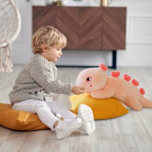 Mukwpaz Large Dinosaur Stuffed Animal Plush Toy, Dinosaur Cute Soft Plush Pillow Toys,Huge Big Size Fluffy Plushy Fat Plushie Gifts for Kids (Pink,23 inch)