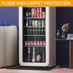 Mini Fridge Silicone Mat with Convex Edge - 24''x24''x0.5'' - Mini Fridge Freezer Under Mat prevents appliance leaks and spills, providing the ultimate floor protection for appliances (black)