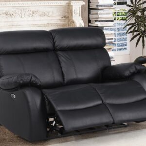 Alexent Loveseat Recliner Sofa, Power Recliner Leather Loveseat Sofa with USB Port Recliner Chair Couch 2 Seater Sofa for Living Room,Bedroom,Playroom,Black