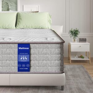 twin mattress, 12 inch memory foam hybrid mattress, twin size mattress in a box with strong edge support, pressure relief, medium firm, certipur-us (12 inch, twin)