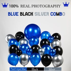 yeewaka royal blue and black silver balloon garland arch kit 160+pcs for Wedding Birthday anniversary baby shower 2024 graduation Prom decorations