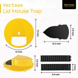 Mouse Trap Bucket Flip Lid, Bucket lid Mouse Rat Traps, Humane Mouse Trap Indoor Outdoor, Multi Catch and Auto Reset, 5 Gallon Bucket, Mouse Rats Trap Bucket Lid Slide in Bucket, with Gloves