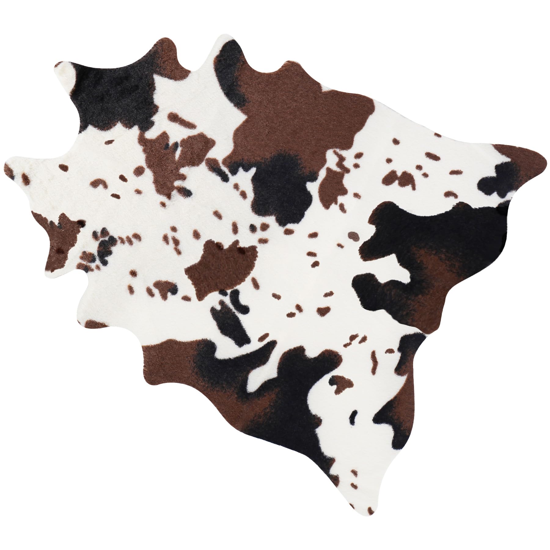 Fttoyoly Faux Mini Cowhide Rug Rustic Chic Western Rugs for Decor Kids Room Dining Room,Durable Premium Faux Fur Animal Cow Hide Rugs Carpet for Western Decor Table Centerpieces,19.3" W x 23.6" L