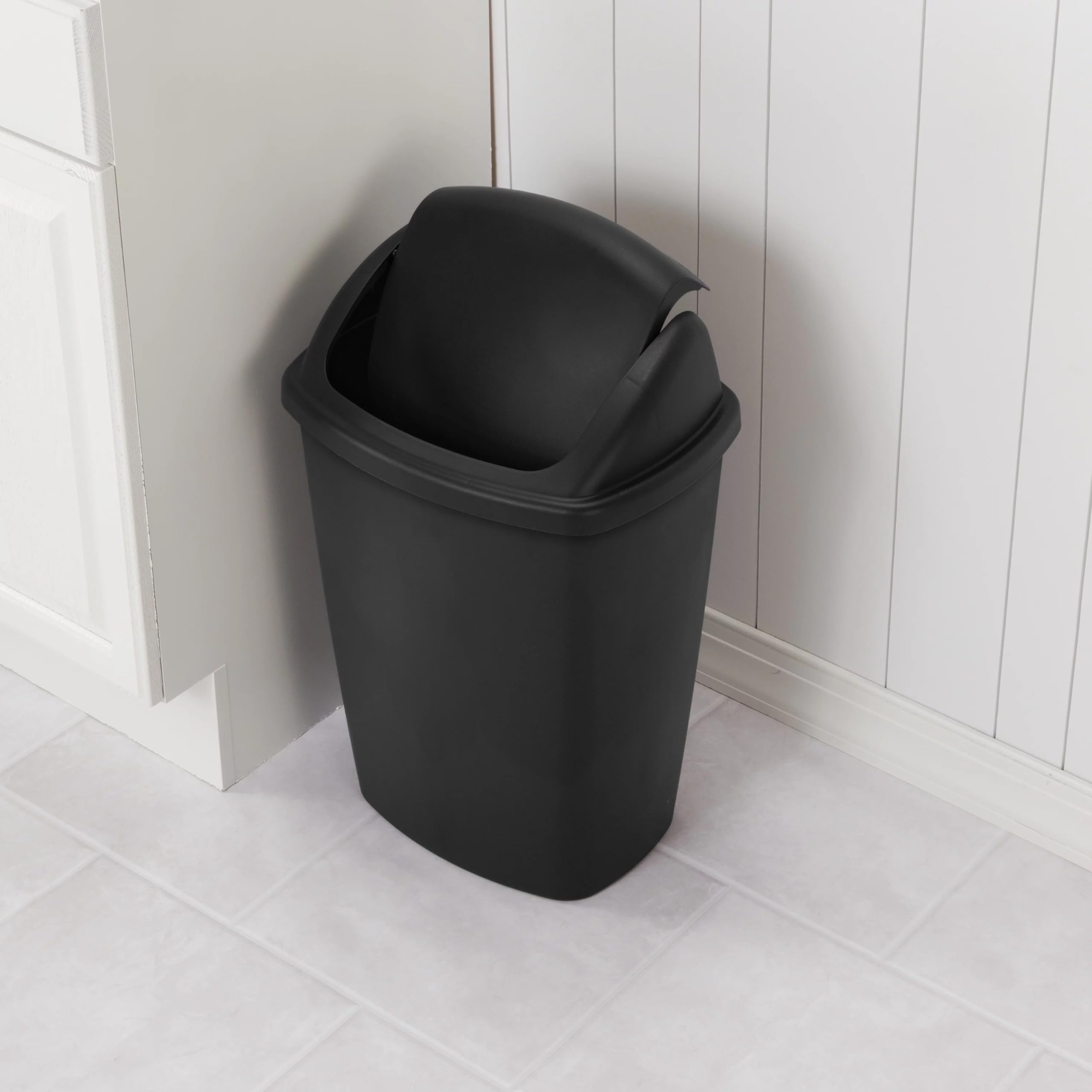 AYOYZ 7.5 Gal. Wastebasket Plastic, Black