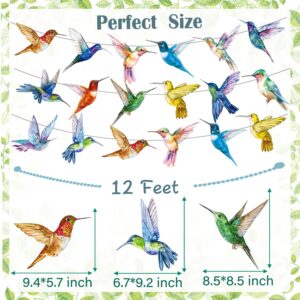 Hummingbird Party Banner Hummingbird Party Decorations 4Pcs Bird Birthday Decorations Hummingbird Cutout Banner for Flying Bird Hawaiian Luau Baby Shower Supplies