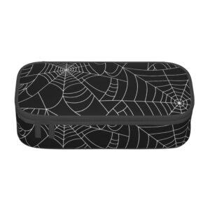 PAUSEBOLL Spider Web Pencil Case for Kids, Black Pencil Box Large Capacity Durable Pencil Pouch Storage Pen Bag Stationary Case Desk Organizer with Zippers for Teens Adults