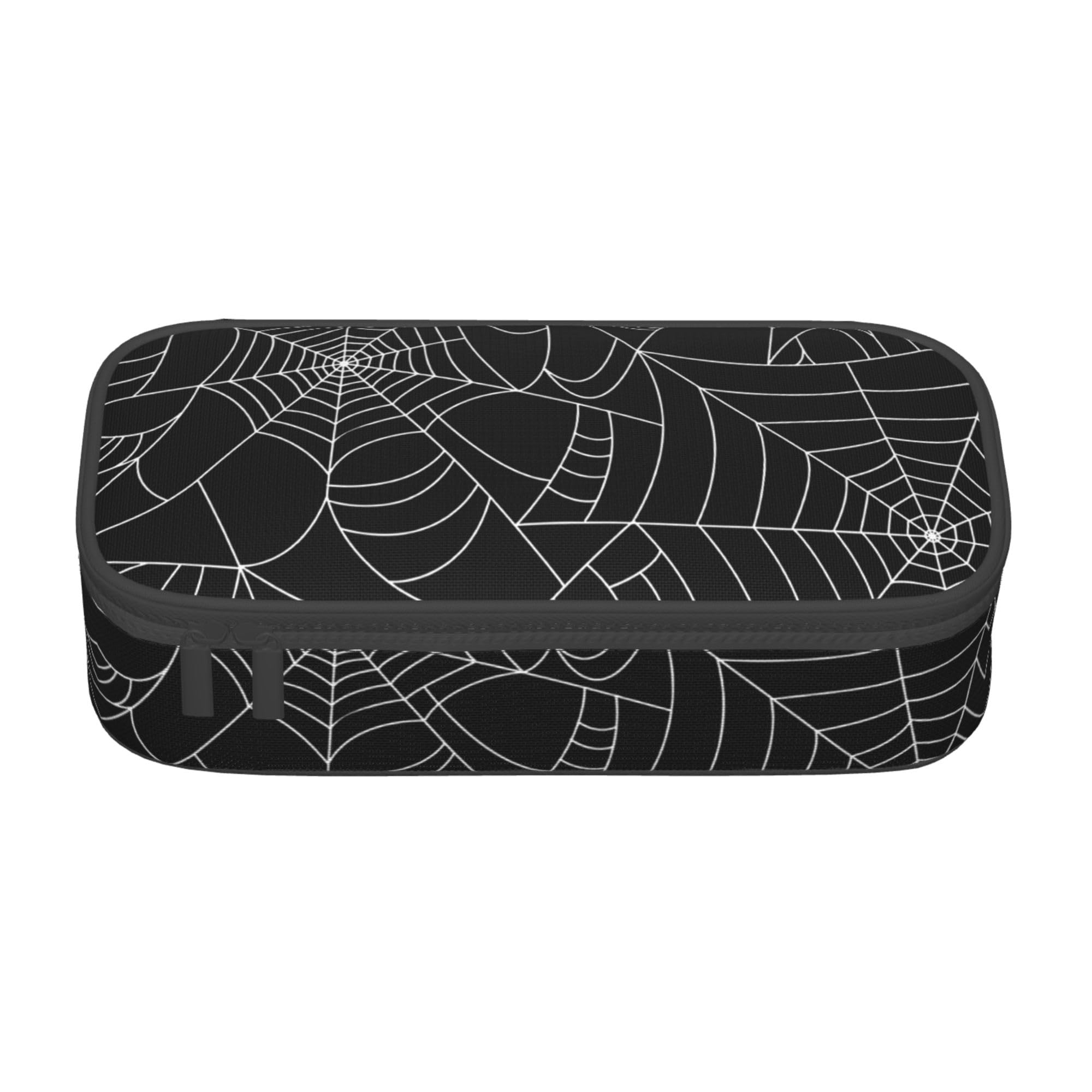 PAUSEBOLL Spider Web Pencil Case for Kids, Black Pencil Box Large Capacity Durable Pencil Pouch Storage Pen Bag Stationary Case Desk Organizer with Zippers for Teens Adults