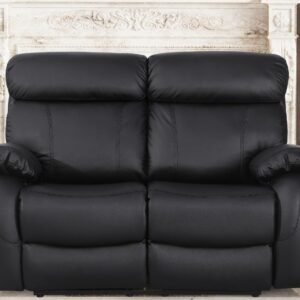 Alexent Loveseat Recliner Sofa, Power Recliner Leather Loveseat Sofa with USB Port Recliner Chair Couch 2 Seater Sofa for Living Room,Bedroom,Playroom,Black