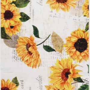 Sunflower Rug 5' x 7' Large Oil Painting Artwork Rugs for Living Room Bedroom, Non Slip Washable Low-Pile Soft Indoor Floor Throw Carpet for Apartment Bathroom Dining Room