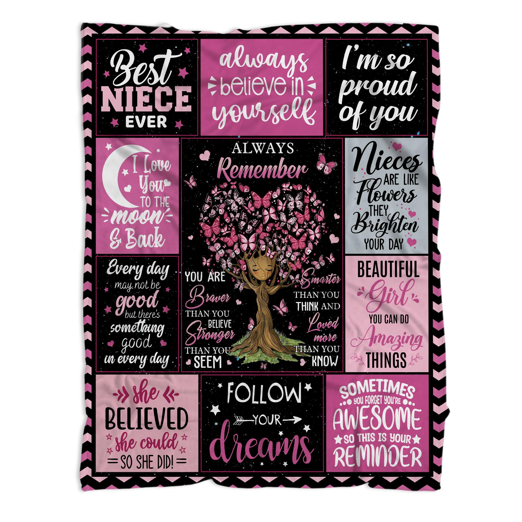 MUCHNEE Birthday Gift for Niece, to My Niece Blankets 50''x60'', Niece Gifts from Auntie Uncle, Niece Throw Blanket for Girls Woman, Gift for Niece from Aunt, Niece Christmas Graduation Gift Ideas