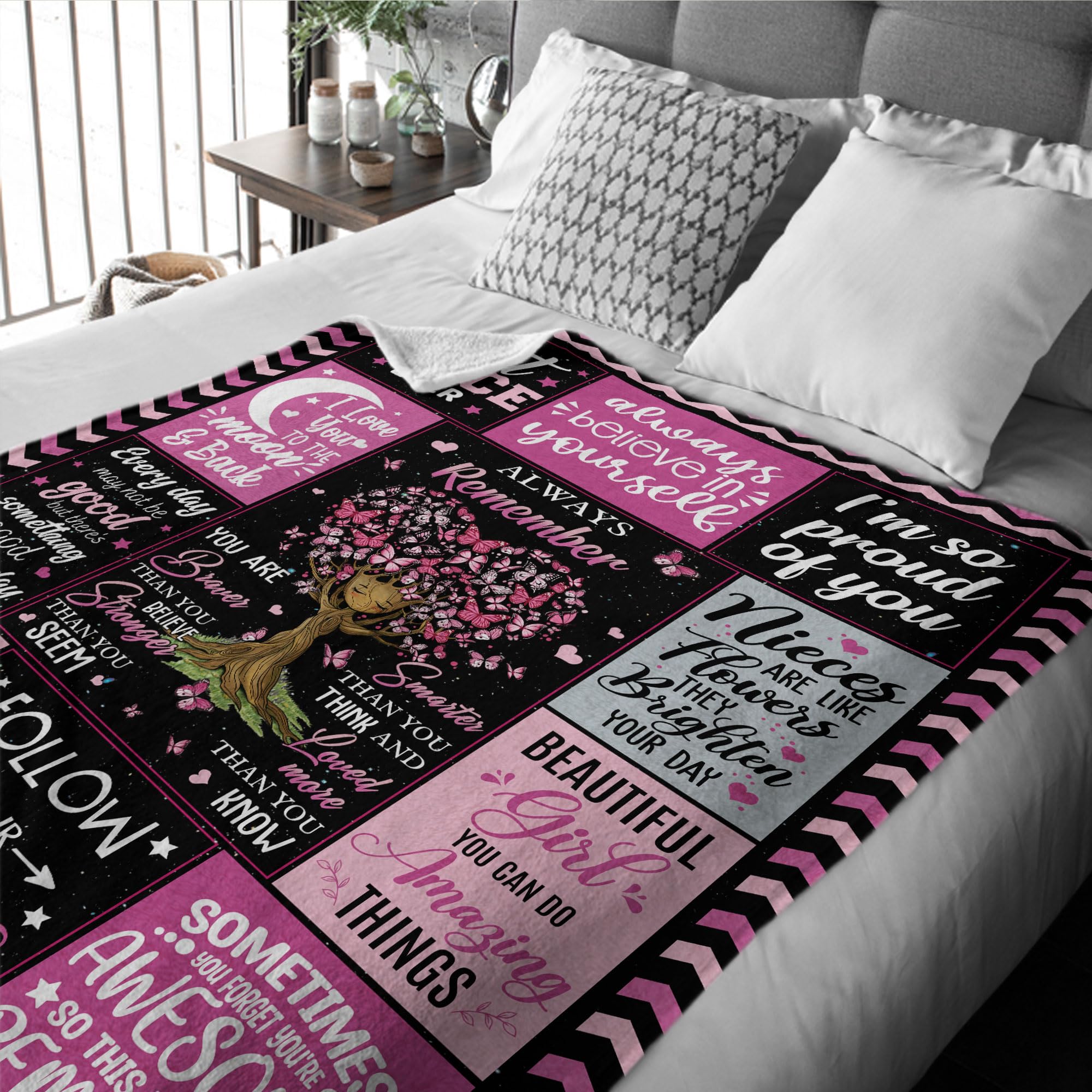 MUCHNEE Birthday Gift for Niece, to My Niece Blankets 50''x60'', Niece Gifts from Auntie Uncle, Niece Throw Blanket for Girls Woman, Gift for Niece from Aunt, Niece Christmas Graduation Gift Ideas