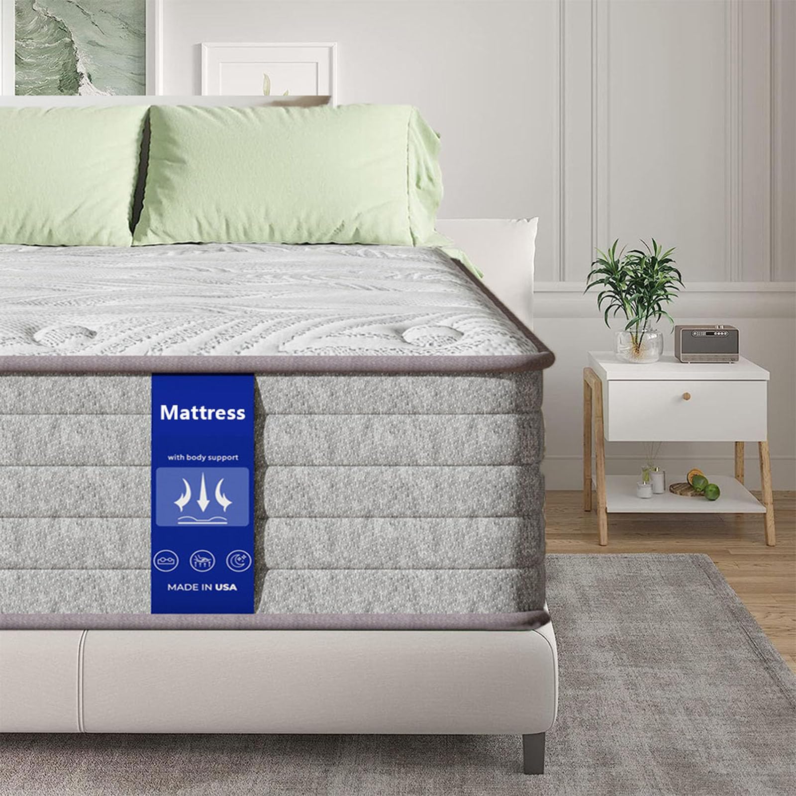 Twin XL Mattress, 12 Inch Memory Foam Hybrid Mattress Twin XL Size in a Box with Motion Isolation, Strong Edge Support, Pressure Relief, Medium Firm, CertiPUR-US (12 INCH, Twin XL)