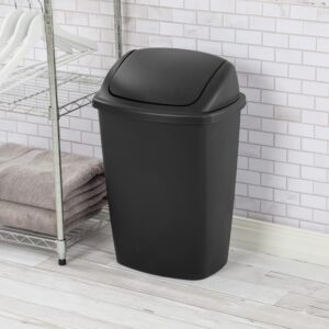 AYOYZ 7.5 Gal. Wastebasket Plastic, Black