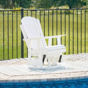 Signature Design by Ashley Hyland Wave Outdoor Swivel Glider Chair, 31" W x 30" D x 42" H, White