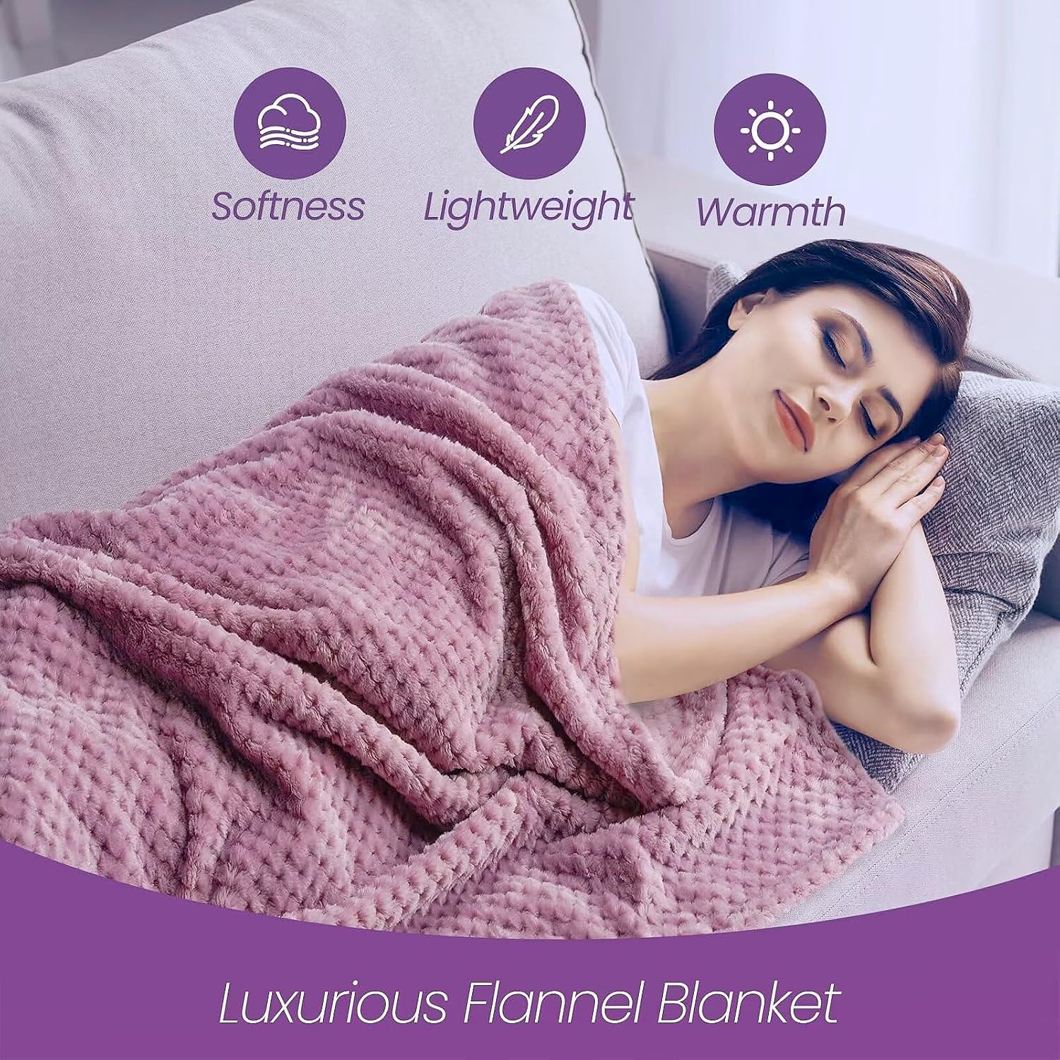 ANLEMIN Birthday Gifts for Women, Relaxation Gift Basket with Luxurious Flannel Blanket, Get Well Soon Gifts, Christmas Gifts for Women, Mom, Wife, Girlfriend, Friends