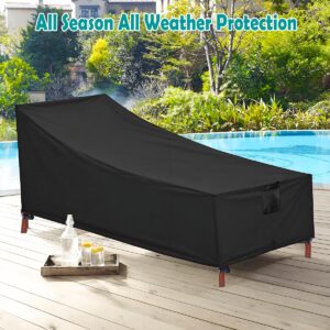 Chaise Lounge Cover, Waterproof Heavy Duty Outdoor Patio Lounge Chair Cover,Outdoor Patio Sofa Furniture Covers,All Weather Protection,Black, 1 Pack (M(78"Lx35.5"Wx33"H))