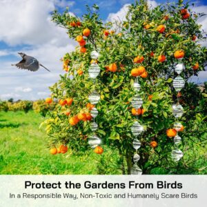 Bird Deterrents for Outside, Reflective 3D Stainless Steel Wind Spinners, Garden Decor, Bird Scare Devices to Keep Woodpeckers, Pigeons Away from Your House, Patio, Orchards