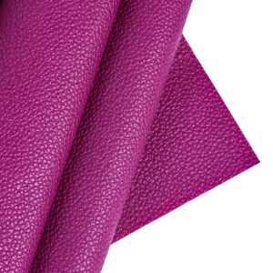 kaseela faux leather sheets, lychee texture surface vinyl large size 54'' x 36'' inch 1yd synthetic fabric for upholstery crafts, diy sewings, handbag, furniture repair work (purple, cut by the yard)