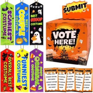 57 pcs halloween party costume contest ballot set voting ballots trophy ribbons halloween costume contest awards halloween party favors for kids adults