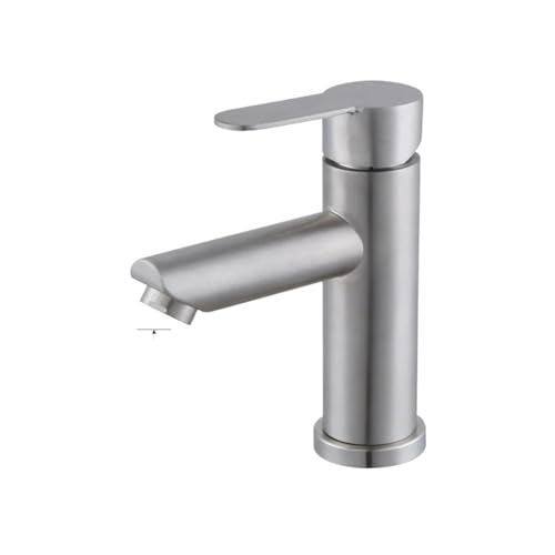 1 Pcs Kitchen Faucet Stainless Steel Hot and Cold Faucet Wash Basin Basin Faucet Bathroom Bathtub Accessories Set Sink Bathtub Faucet (Color : Silver)