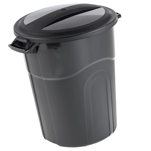 AYOYZ 20 Gallon Heavy Duty Plastic Garbage Can, Included Lid, Black