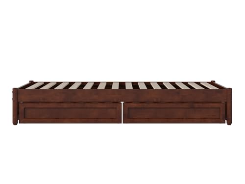 AFI, Barcelona Twin Panel Platform Bed with Storage Drawers, Walnut