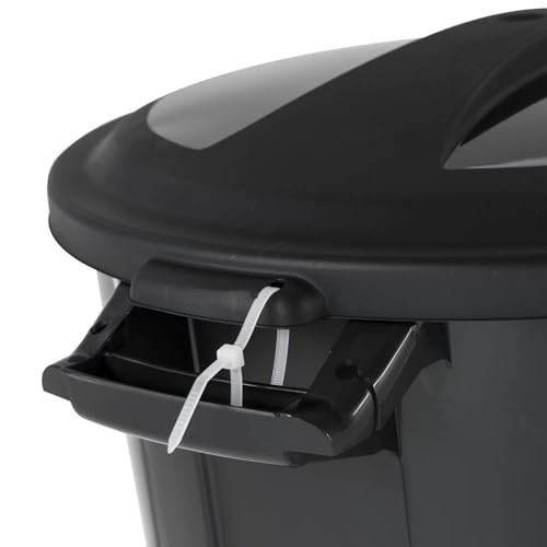 AYOYZ 20 Gallon Heavy Duty Plastic Garbage Can, Included Lid, Black