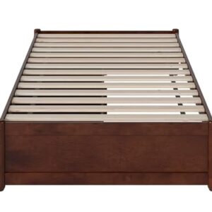 AFI, Barcelona Twin Panel Platform Bed with Storage Drawers, Walnut