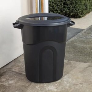 AYOYZ 20 Gallon Heavy Duty Plastic Garbage Can, Included Lid, Black