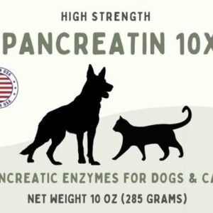 Pancreatin 10X - Pancreatic enzymes for Dogs and Cats (Made in USA) High Strength | Low Odor |10oz (285g)