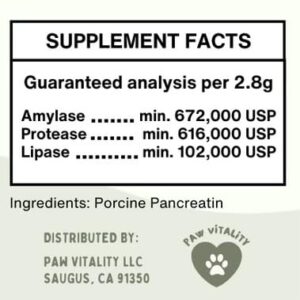 Pancreatin 10X - Pancreatic enzymes for Dogs and Cats (Made in USA) High Strength | Low Odor |10oz (285g)