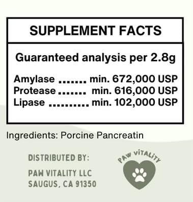 Pancreatin 10X - Pancreatic enzymes for Dogs and Cats (Made in USA) High Strength | Low Odor |10oz (285g)