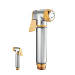 fleyyxbn chrome golden bidet faucet hand held sprayer gun bathroom accessories toilet shower head bidet sprayer head (color : chrome with golden)