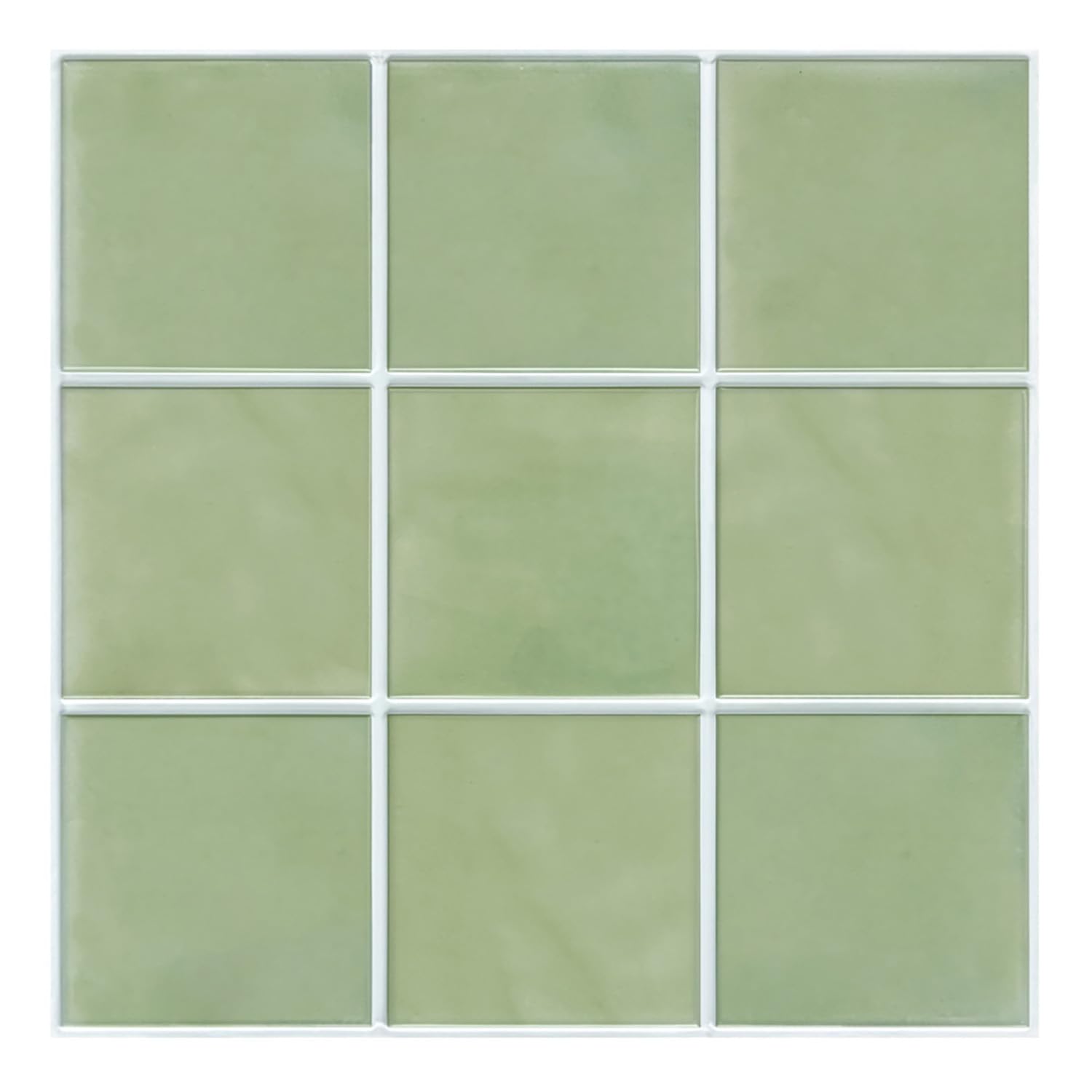 Commomy 10 Pcs Matte Sage Green Peel and Stick Wall Tile,11.8"X11.8" Ultralight PVC Wall Panels 3D Square Peel and Stick Backsplash for Kitchen,Bedroom,Living Room,Bathroom,RV