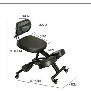 Ergonomic Kneeling Chair with Back Support, for Home and Office, Black