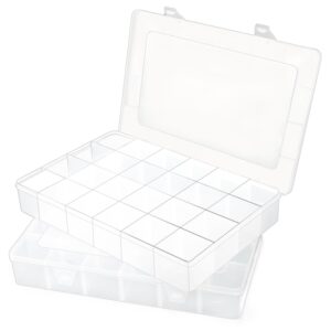 1 pcs large 24 grids plastic organizer box, grids clear plastic organizer box, for kitchen storage, party and travel