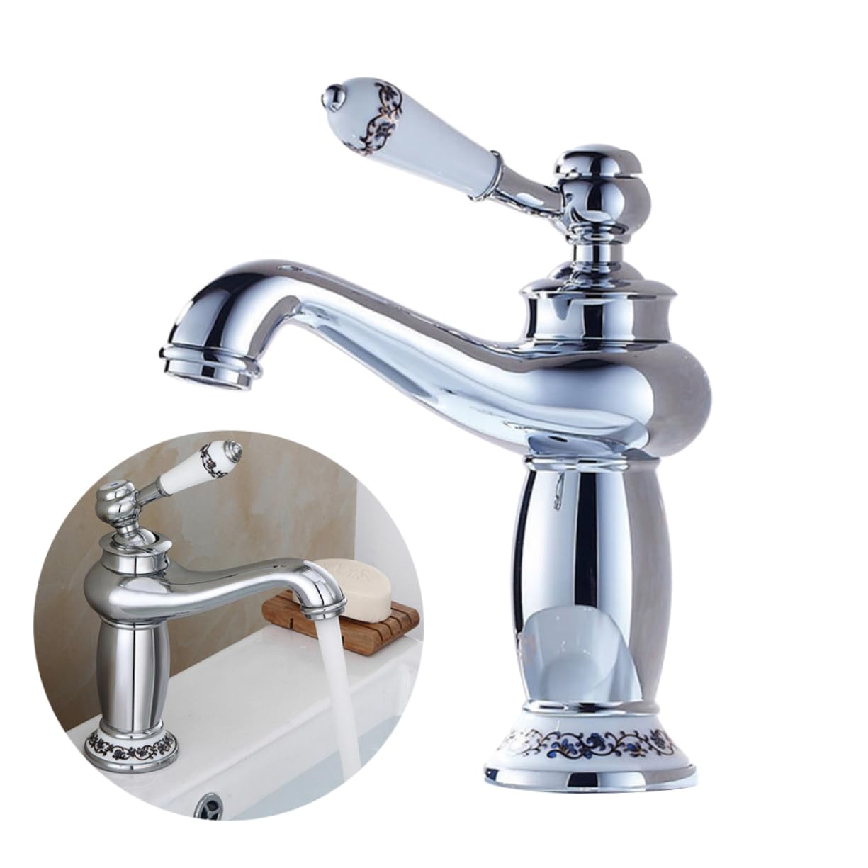 Homoyoyo Basin Faucet Bath Mixer Tap Kitchen Faucet Basin Mixer Tap Cloakroom Basin Gold Bathroom Taps Bathroom Taps Mixer Gold Tap Euro Faucet Water Tap Single Sink