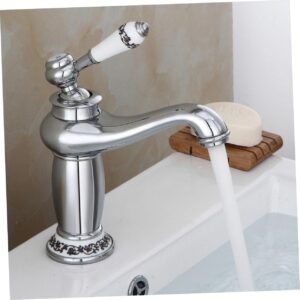 Homoyoyo Basin Faucet Bath Mixer Tap Kitchen Faucet Basin Mixer Tap Cloakroom Basin Gold Bathroom Taps Bathroom Taps Mixer Gold Tap Euro Faucet Water Tap Single Sink