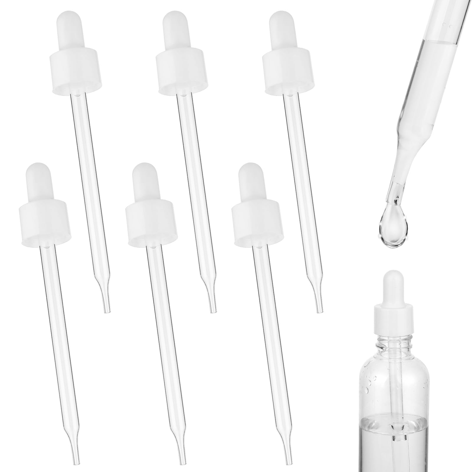 Lusofie 6PCS Glass Dropper Pipettes Beverage Mix Configurator Suitable Bubly SodaStream Drop Flavor Seltzer Flavor Drops for Sparkling Flavor SodaStream Accessories Mix Carbonated Drink Mix