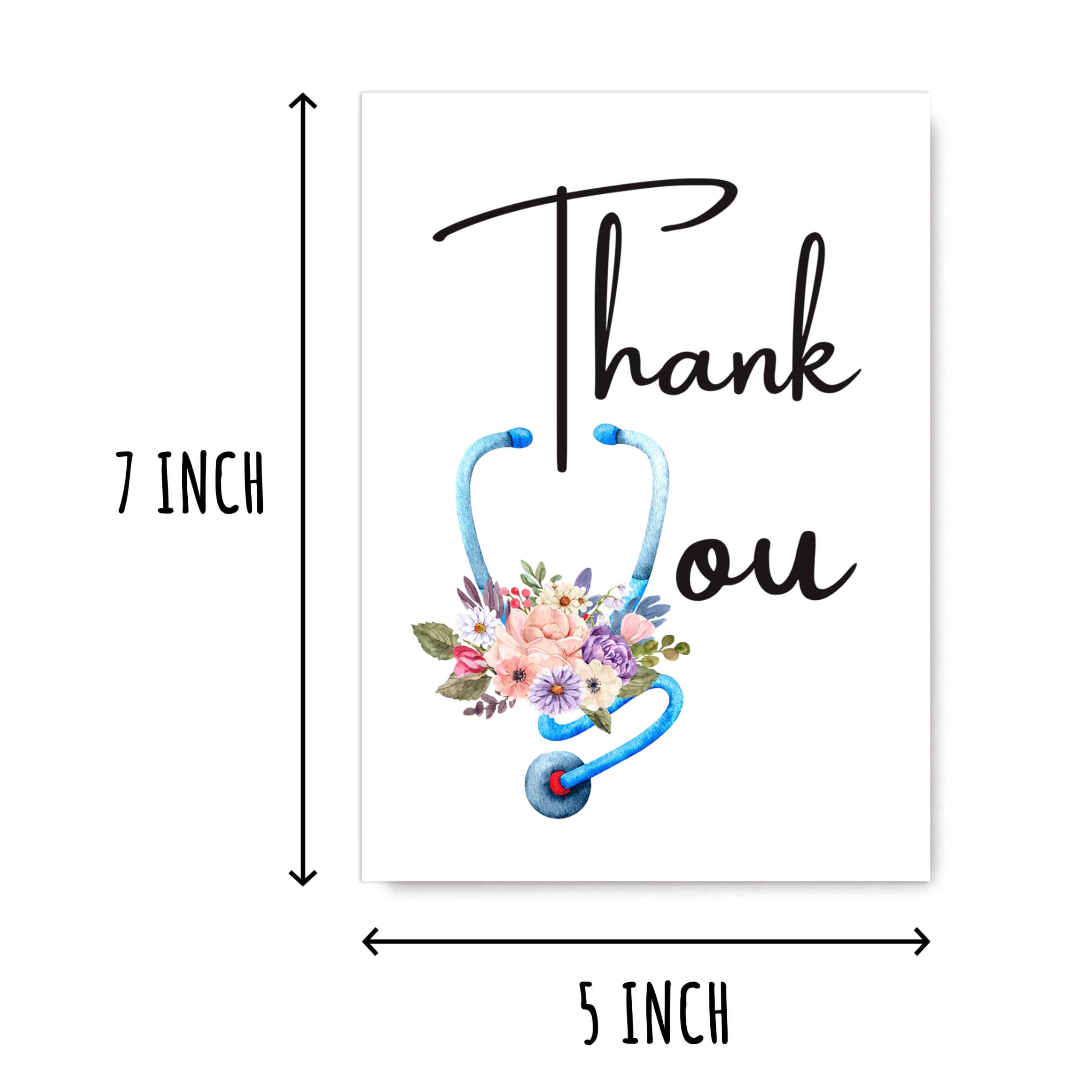 VKNDesigns Cute Thank You Card For Nurses - Doctors - Hospital - Greeting Card for Healthcare - Thank You Card - Card to say Thanks - Funny Card, White