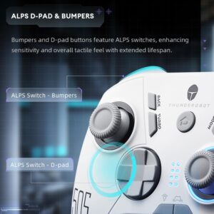 Thunderobot G50S 1000HZ Wireless PC Controller for Windows PC,Switch,IOS&Android,6 Programmable Buttons,PC Game Controller with Hall Effect Joysticks&Triggers/Gyroscope