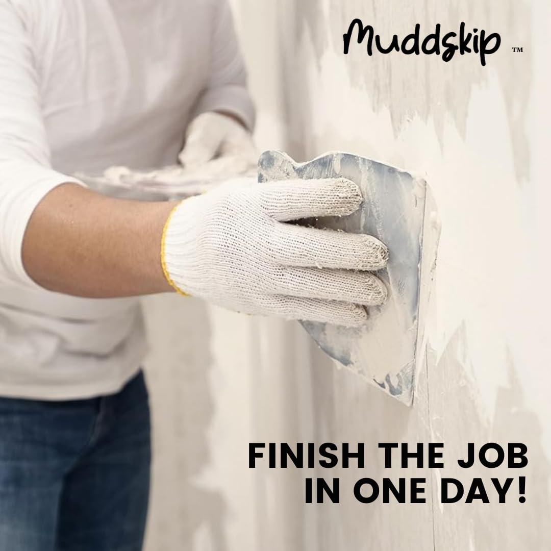 Muddskip Level 5 Smooth 3 in 1 Drywall Additive for Seams, Base & Finish Coats - Transforms Quickset or Joint Compound Into All in One Wall Finish – No Sanding, Same Day Wet On Wet Coats – 2 lb. Bag