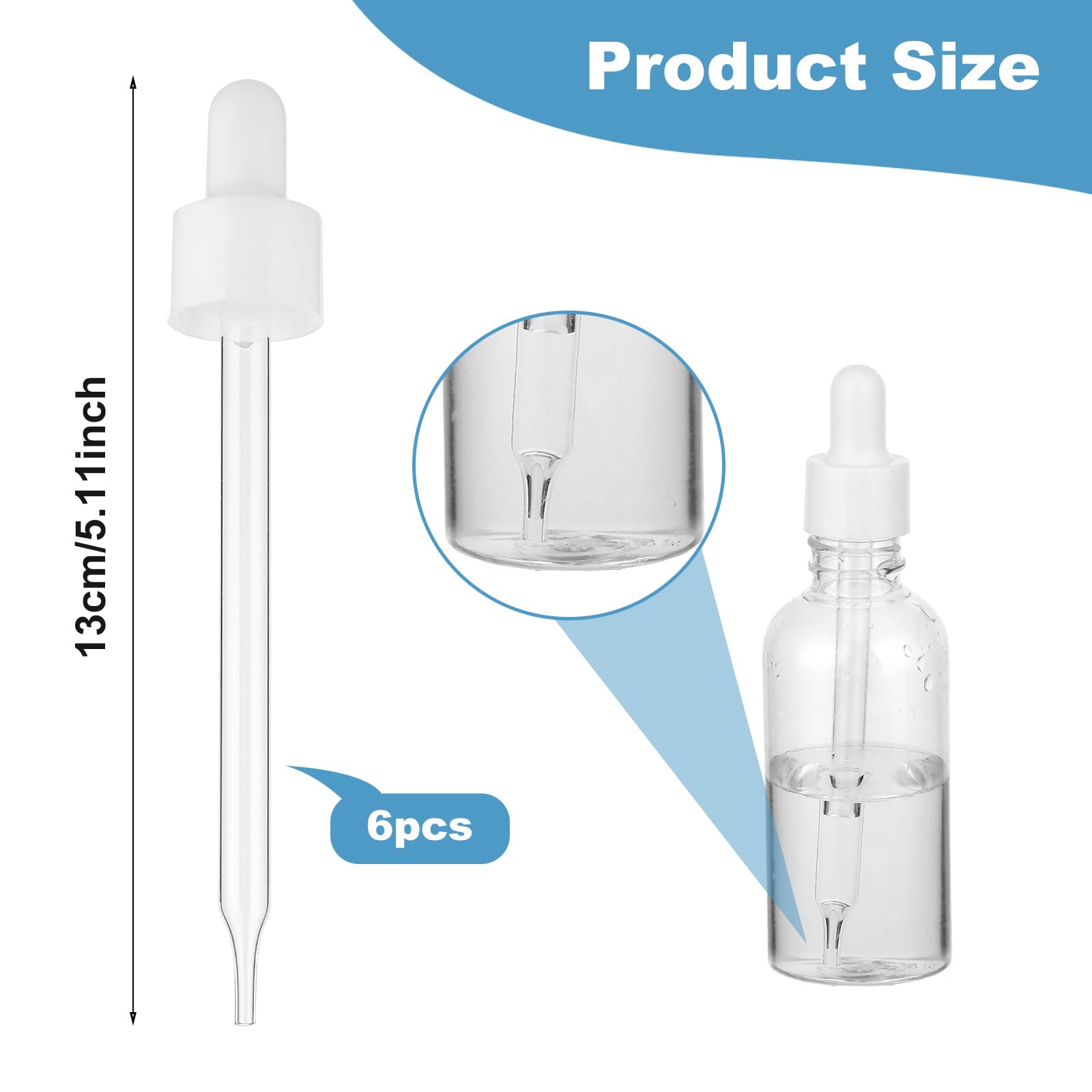 Lusofie 6PCS Glass Dropper Pipettes Beverage Mix Configurator Suitable Bubly SodaStream Drop Flavor Seltzer Flavor Drops for Sparkling Flavor SodaStream Accessories Mix Carbonated Drink Mix