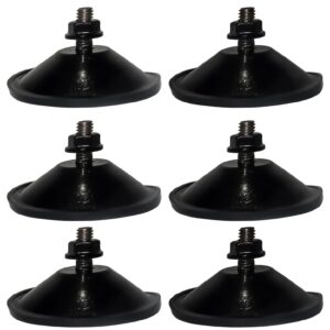 xjkj black m6 x 19 6-pcs large suction cup set of rsuction cup screw thickened suction cups, transparent pvc suction cups, with 5nut screws, super strong adhesive glass suction cup bracket (black)