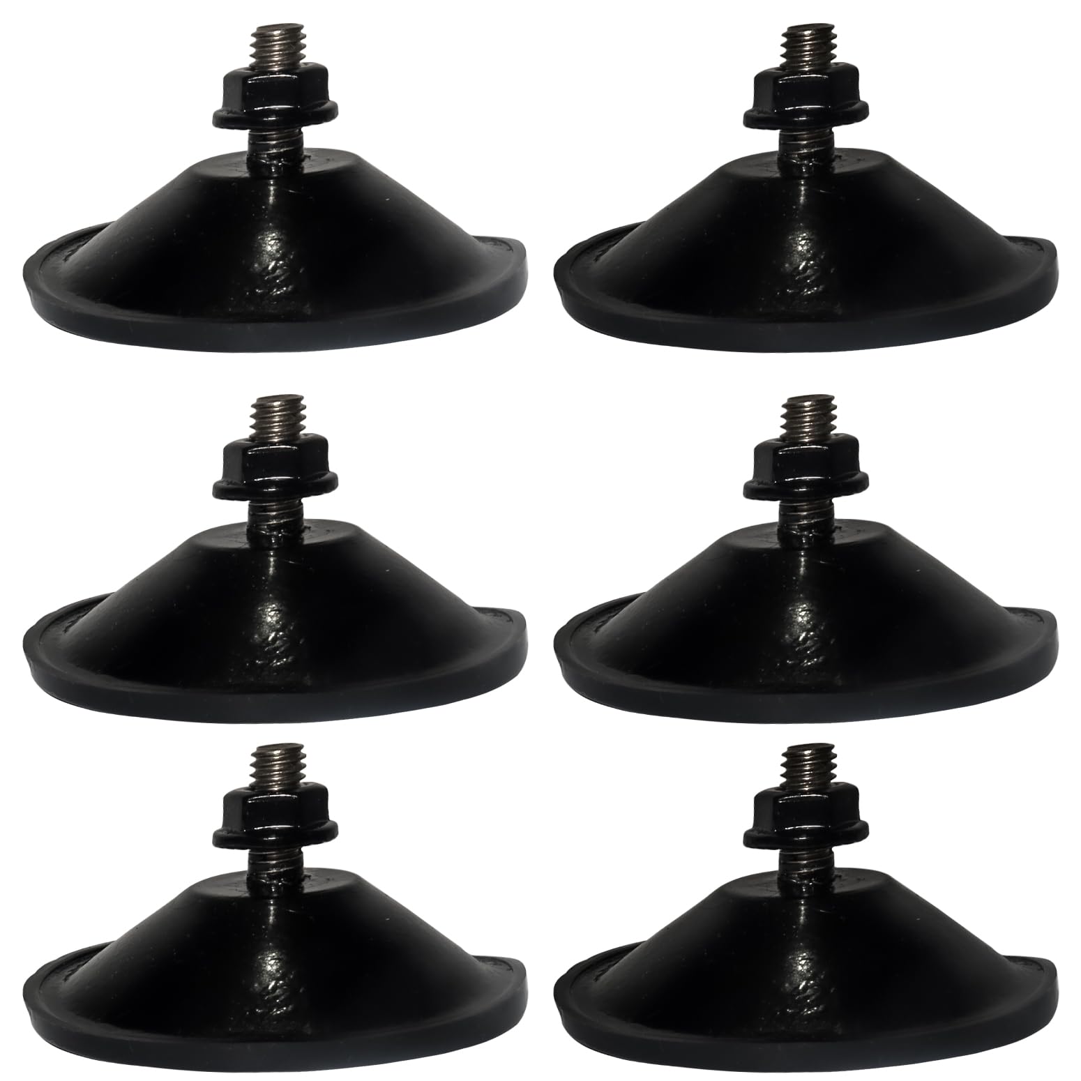 XJKJ Black M6 x 19 6-PCS Large Suction Cup Set of rsuction Cup Screw Thickened Suction Cups, Transparent PVC Suction Cups, with 5nut Screws, Super Strong Adhesive Glass Suction Cup Bracket (Black)